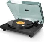 Lenco L-30BK - Plattenspieler mit Riemenantrieb und Holzgeh&auml;use - USB/PC-Encoding -