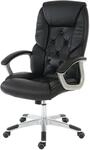 Profi-B&uuml;rostuhl H42 XXL, Chefsessel Drehstuhl, 150kg belastbar Kunstleder ~ schwarz