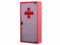 HOMCOM Medizinschrank zum Abschließen rot 30 x 12 x 60 cm (LxBxH)