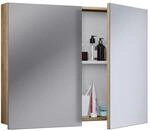 VCM Badschrank zeitlos Ma&szlig;e ca. H. 60 x B. 80 x T. 12 cm Zwei Dreht&uuml;ren 