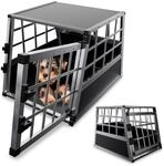 Juskys Alu Hundetransportbox M - 69&times;54&times;50 cm verschlie&szlig;bar & pflegeleicht -