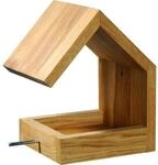 Eiche-Futterhaus mit Satteldach und Anflugstange