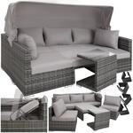 tectake&reg; Aluminium Rattan Lounge, wetterfest und UV-best&auml;ndig, f&uuml;r 5 bis 6