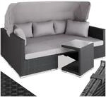 tectake&reg; Aluminium Rattan Lounge, wetterfest und UV-best&auml;ndig, f&uuml;r 5 bis 6