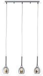 BRILLIANT Lampe Hadan Pendelleuchte 3flg rauch/transparent/chrome 3x D45, E14, 40W,