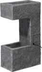 Dobar Polyresin-Brunnen mit Pumpe und LED&acute;s, eckig mit Pflanzenoption