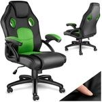 tectake&reg; B&uuml;rostuhl, ergonomische Form, Kunstlederbezug mit Mesh-Gewebe, stufenlos