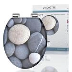 Sch&uuml;tte MDF WC Sitz GREY STONES, Toilettendeckel mit Absenkautomatik Motiv