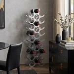 FineBuy Design Alu Weinregal Flammen 93 cm Regal Flaschenregal 27 Flaschen