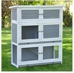 Nanook Hasenstall Schnuffi grau weiss 114 x 42 x 101 cm