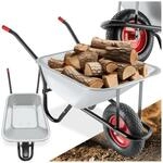 tectake&reg; Schubkarre, aus verzinktem Stahl, Luftbereifung, Belastbarkeit 250 kg