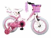 Kinderfahrrad Rose für Mädchen 14 Zoll Kinderrad in Pink/Weiß