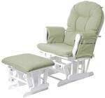 Relaxsessel MCW-C76, Schaukelstuhl Sessel Schwingstuhl mit Hocker ~ Stoff/Textil,