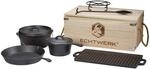 ECHTWERK 7-teiliges Dutch Oven Set mit Holzkisten