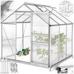 tectake&reg; Gew&auml;chshaus mit Fundament, 5,85 m&sup3;, UV-best&auml;ndig und w&auml;rmed&auml;mmend, 185