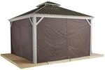 Sojag Pavillon Messina 12x16 Taupe Vorh&auml;nge