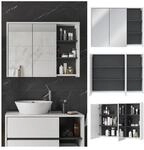 Vicco Spiegelschrank Viola Wei&szlig; Badschrank Badspiegel 2 T&uuml;ren mit Ablagen Badm&ouml;bel