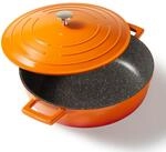 STONELINE&reg; Gourmet Br&auml;ter 28 cm mit Deckel, Backofen & Induktion geeignet, ofenrot