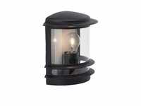 BRILLIANT Lampe Hollywood Außenwandleuchte schwarz 1x A60, E27, 60W, geeignet für