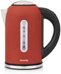 H.Koenig BOE54 Elektrischer Wasserkocher, programmierbar, Edelstahl, 1,7 l, Rot, 2200
