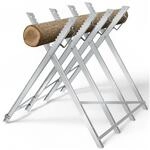tectake&reg; Holzs&auml;gebock, aus verzinktem Stahl mit 4 Stammhaltern, Belastbarkeit 200