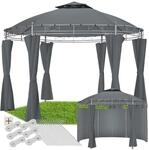 tectake&reg; Gartenpavillon, &Oslash; 3,5 m, Doppeldachsystem, inklusive Spannseilen und