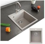 Bergstr&ouml;m Granit Sp&uuml;le K&uuml;chensp&uuml;le Einbausp&uuml;le Sp&uuml;lbecken 425x500mm Beige