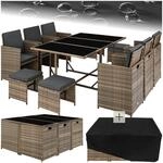 tectake&reg; Rattan Sitzgruppe, f&uuml;r 6 bis 10 Personen, UV-best&auml;ndig,