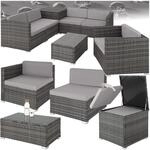 tectake&reg; Rattan Lounge, f&uuml;r 5 Personen, Dicke der Polster 8 cm, inklusive gro&szlig;er