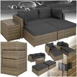 tectake&reg; Aluminium Rattan Lounge, wetterfest und UV-best&auml;ndig, hochwertiges