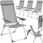 tectake&reg; 4er Set Aluminium Gartenstuhl, klappbar, 5-fach verstellbare R&uuml;ckenlehne