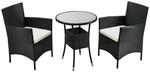 Juskys Polyrattan Balkon Set Bayamo 3-teilig f&uuml;r 2 Personen &ndash; Balkonm&ouml;bel mit