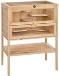 tectake&reg; Kleintierk&auml;fig, aus Holz, aufklappbares Dachgitter, 60 x 40 x 80 cm