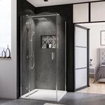 Breuer Panorama Seitenwand alu chromeffekt Klarglas inkl. CER teilgerahmt 900 f&uuml;r