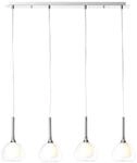 BRILLIANT Lampe Hadan Pendelleuchte 4flg chrom/wei&szlig;-transparent 4x D45, E14, 40W,