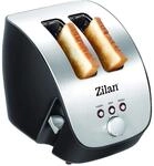 Zilan Schr&auml;gtoaster 2 Scheiben Toaster 1000W Edelstahl