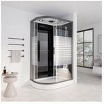 HOME DELUXE Dampfdusche mit Wasserfall und Dampfsauna BLACK PEARL - 120 x 80 cm...