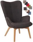 CLP Lounger Durham Mit Stoffbezug I Ohrensessel Mit Buchenholz Gestell I Loungesessel