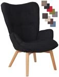 CLP Lounger Durham Mit Stoffbezug I Ohrensessel Mit Buchenholz Gestell I Loungesessel