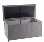 Poly-Rattan Kissenbox MCW-D88, Gartentruhe Auflagenbox Truhe ~ Basic grau,