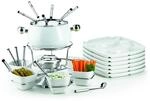 M&auml;ser Fondueset, Edelstahl Fondueset Wei&szlig;