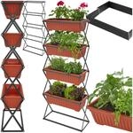 tectake&reg; Vertikalbeet, mit 4 Pflanzk&auml;sten, platzsparende, vertikale Anordnung, 52 x