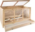 tectake&reg; Nagerk&auml;fig, aus Holz, aufklappbares Dachgitter, 95 x 50 x 50 cm