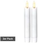 Star Trading LED Stabkerzen Echtwachs 2er Set &ndash; Flackernde LED Kerzen mit Timer