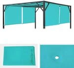 Ersatzbezug f&uuml;r Dach Pergola Pavillon Beja 3x4m ~ t&uuml;rkis-blau