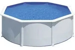 GRE GRE - Wei&szlig;es rundes Stahl-Aufstellpool-Set &Oslash;300 x 122 cm (Lieferung mit