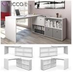 Vicco Eckschreibtisch FlexPlus Computer B&uuml;rotisch PC Schreibtisch Wei&szlig;
