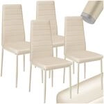 tectake&reg; Set Esszimmerstuhl, gepolstert mit Kunstlederbezug, schlanke Stahlbeine, 45