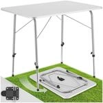 tectake&reg; Campingtisch, klappbar, stufenlos h&ouml;henverstellbare Beine, 80 x 60 x 68 cm