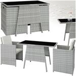 tectake&reg; Rattan Sitzgruppe, f&uuml;r 2 Personen, UV-best&auml;ndig, zusammenschiebbar